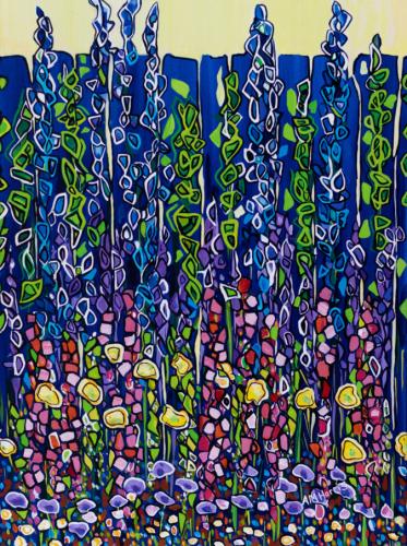 Anne-M.-Harris-Blue-Fence-Acrylic-on-Canvas