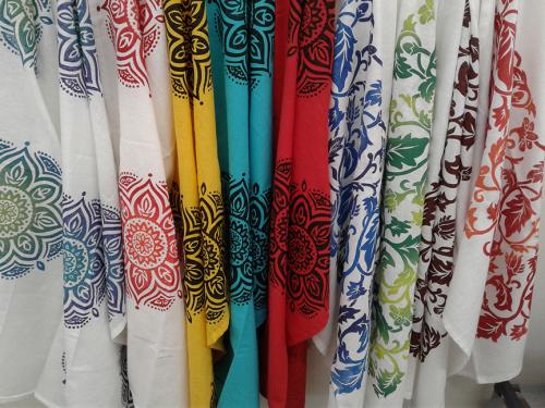 Ginny Carnevale-Hand printed tea towels Block-printed