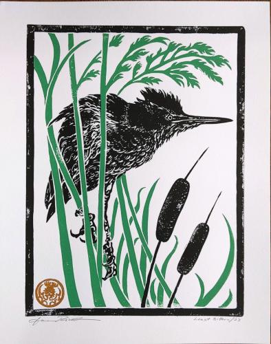 JRicher LeastBittern LinocutPrint