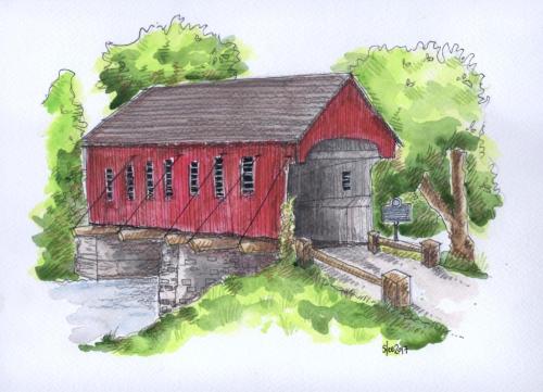 StephLee-KissingBridge-WatercolourColouredPencil
